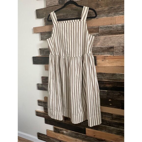 Everlane Striped Midi Dress in White and Tan - Picture 5 of 12